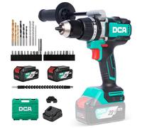 DCA Perceuse-visseuse à percussion 20 V brushless, couple 120 Nm, mandrin métal 13 mm, embrayage 24+1+1, 32000 coups/min, avec 2 batteries 4,0 Ah pour brique, métal et bois