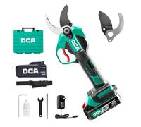DCA Sécateur Électrique Sans fil 20V, max 35mm Secateur Electrique Moteur Sans Balais avec batterie 2,0Ah, lame SK5 avec étui de sécurité portable pour la taille jardinage vignoble arbres fruitiers