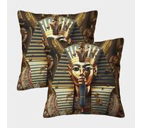 DCABEIOOE Le Pharaon Lot De 2 Égypte Housse Coussin Décoratif Canapé pour Canapé Maison Salon Chambre Décoration D'intérieur 50x50cm