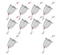 Dcaknri 10 Pièces Appâts De Pêche Cage Panier d'alimentation Leurre Panier Piège Accessoires ' Solution