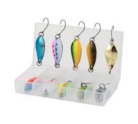 Dcaknri 10 Pièces en Acier Simple Crochet Spinner Appâts Paillettes Leurres Ensemble Cuillère Pêche Spinner Swimbaits Ensemble pour Eau Salée Et Eau Salée Cuillère Leurres De Pêche