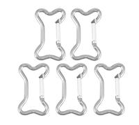 Dcaknri 5 Pièces Porte-clés en Métal Boucle Sacs À Forme D'os Mousqueton Connecteurs De Crochet Suspension Rapide Facile À Utiliser Boucle Suspension Bouteille 'Eau Aluminium Forme 'os
