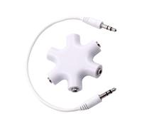 Dcaknri 5 Port 3.5mm Music Splitter Adapters for Headphones Speakers Multiple Device Sharing with Gold Plated Connectors Design Multiple Port Music Sharing Hubs