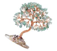 Dcaknri Arbre à monnaie en cristal naturel pour la maison, le bureau, améliorer l'énergie et la fortune avec pierre de couleur arbre en pierre naturelle