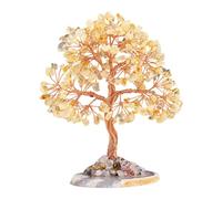 Dcaknri Arbre à monnaie en cristal naturel pour la maison, le bureau, améliorer l'énergie et la fortune avec pierre de couleur arbre en pierre naturelle