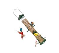 Dcaknri Bird Feeder Metal 6 Port Capacity for Garden Use Squirrel Proof to Fill and Cleans Transparents Levels Monitor Anti Tipping