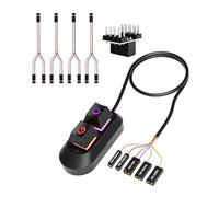 Dcaknri Bouton de réinitialisation d'alimentation externe lumineux pour PC de bureau avec compatibilité universelle Câble répartiteur pour plusieurs appareils Câble d'extension