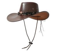 Dcaknri Chapeau occidental classique à large bord pour les vacances en métal crâne extérieur décontracté chapeau à large bord, C, taille unique