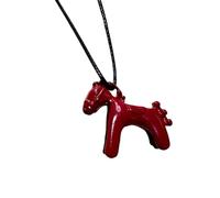Dcaknri Collier avec pendentif en forme de goutte de cheval - Revêtement brillant - Chaîne réglable - Pour un usage quotidien et une fête - Chaîne tendance pour les tenues, taille unique, Comme décrit