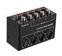 Dcaknri Console De Studio Passive en Direct Enregistrement Séparateur/mélangeur Passif À Quatre Canaux pour KTV Scène À Domicile Carte Son De Musique Stéréo Petit Mélangeur