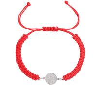 Dcaknri Corde vintage Benoît croisée réglable tissée à la main avec nœud plat pour baptême, foi, bijoux à nœud plat, taille unique, Comme décrit