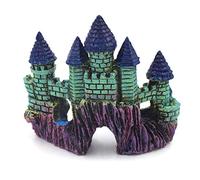Dcaknri Décoration d'aquarium en résine sur le thème des châteaux Betta Cave Accessoires pour décoration d'aquarium HermitCrabe