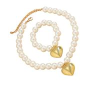 Dcaknri Ensemble De Bijoux À La Mode Pour Femmes Breloque En Forme Cœur Chaîne Perles Accessoires Faits À La Main Longueur Réglable Collier Collier Tendance Pour Femmes