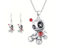Dcaknri Ensemble de bijoux tendance pour jouets maudits énigmatiques - Collier et boucles d'oreilles - Accessoires tendance pour jeunes