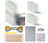 Dcaknri Ensemble de décorations de vacances en aluminium gaufré - Assemblage facile - Fournitures d'art de Noël pour enfants et adultes - Projet d'artisanat en relief - Décorations de vacances
