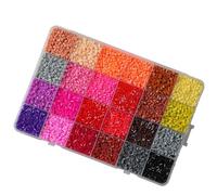 Dcaknri Ensemble De Perles De Puzzle Multicolores De 2.6mm Ensemble Artisanal De 24 Perles En Plastique De Couleur Avec Étui De Rangement Pour Le Développement Des Compétences Motrices Des