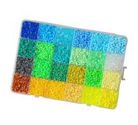Dcaknri Ensemble De Perles De Puzzle Multicolores De 2.6mm Ensemble Artisanal De 24 Perles en Plastique De Couleur avec Étui De Rangement pour Le Développement des Compétences Motrices des