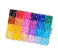 Dcaknri Ensemble De Perles De Puzzle Multicolores De 2.6mm Ensemble Artisanal De 24 Perles En Plastique De Couleur Avec Étui De Rangement Pour Le Développement Des Compétences Motrices Des