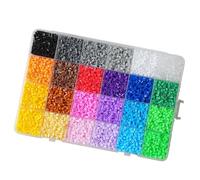 Dcaknri Ensemble De Perles De Puzzle Multicolores De 2.6mm Ensemble Artisanal De 24 Perles En Plastique De Couleur Avec Étui De Rangement Pour Le Développement Des Compétences Motrices Des