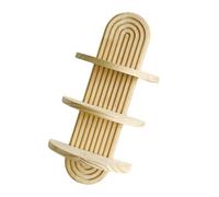 Dcaknri Étagères flottantes en bois naturel à 3 niveaux avec design arqué - Décoration murale pour intérieur - Étagère murale créative en bois à plusieurs couches