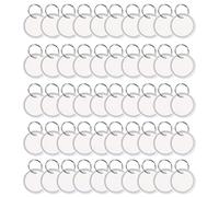 Dcaknri Étiquettes De Jante en Métal 50x pour Clé Ronde en Papier avec Anneaux pour Cartes Faveur Mariage d'anniversaire Noël 31mm W Clé Jante avec Anneau