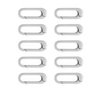 Dcaknri Fermoirs De Bijoux en Argent avec Zircone Rehausseurs Collier Et en Acier Inoxydable Robustes pour Perles Fermeture À Fermoir Ovale 10 Pièces