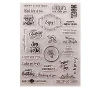Dcaknri Happy Birthday Christmas Silicone Clear Seal Stamp DIY Scrapbooking Embossing Ph Clear Stamps Flowers