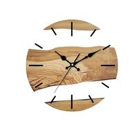 Dcaknri Horloge Murale À Quartz Silencieuse Grains De Bois Vintage avec Verre Trempé Transparent Piles pour Les Décors Chambre Coucher Salon Horloge Murale Ronde