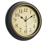 Dcaknri Horloge murale rétro de 30,5 cm facile à lire, chiffres romains, horloge arabe alimentée par piles