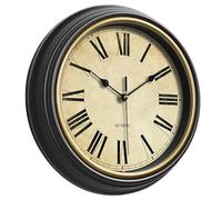 Dcaknri Horloge murale rétro de 30,5 cm facile à lire, chiffres romains, horloge arabe alimentée par piles