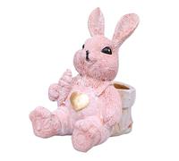 Dcaknri Jardinière multifonctionnelle en résine lapins pour Pâques, décoration d'intérieur, petits pots de fleurs, support de plantes, décoration de panier