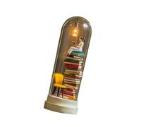 Dcaknri Lampe De Bureau en Résine pour Amoureux des Livres Éclairage LED Lecteur Miniature Sculpture Décoration De Bureau Veilleuse pour Coin De Lecture Lumière Multifonctionnelle d'angle De Lecture
