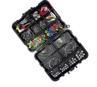 Dcaknri Lot de 188 boîtes de matériel de pêche d'extérieur avec crochets, perles, gabarits, hameçons, accessoires de pêche