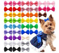 Dcaknri Lot de 50 pinces à cheveux pour animaux de compagnie avec ruban de couleur vive pour ajouter du charme pour animaux de compagnie, festival, toilettage