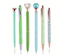 Dcaknri Lot de 6 stylos à bille rétractables à action torsadée avec pointe de 1,0 mm pour écriture lisse pour bureau