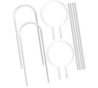 Dcaknri Lot de 8 supports modernes en acrylique pour plantes de jardin avec cadres circulaires verticaux, solution décorative pour plantes en pot, support résistant aux intempéries