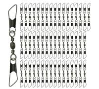 Dcaknri Lot D'émerillons avec Broche pour Leurres De Pêche Connecteur Crochet Roulement Pivotant Compétition Pêche Essentielle 50 Pièces