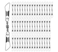 Dcaknri Lot D'émerillons avec Broche pour Leurres De Pêche Connecteur Crochet Roulement Pivotant Compétition Pêche Essentielle 50 Pièces