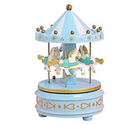 Dcaknri Merry-Go-Round Boîte à musique avec lumière LED Carrousel Cheval Jouet Cadeau d'anniversaire Boîte à musique