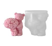 Dcaknri Moule À Bougies D'aromathérapie en Silicone Bouquets d'ours pour La Fabrication De Bougies Artisanat Savon Fait À La Main Décorations De Maison Ornement en Résine