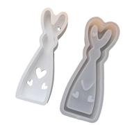 Dcaknri Moules en silicone multi-usages en forme de lièvre debout pour la fabrication de savon, chocolat, fondant, résine coulée en forme de lièvre