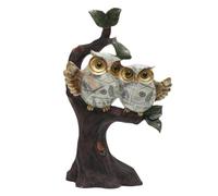 Dcaknri Ornement De Hibou Exquis avec d'eau Résine Détaillée Perchée sur Une Branche d'arbre Sculpture pour Exposition À La Maison