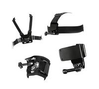 Dcaknri Pack de 1 Ensemble Complet d'extensions de pour caméra d'action, mettant en évidence Le Casque modifiable, Harnais de Poitrine, Brassard pour diverses tâches de Sports de Plein air, de