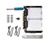 Dcaknri PH46-2 PCIE4.0X8 Adaptateur Split à deux baies SFF8639 et disque solide 2,5 vers PCIE4.0 Adaptateur de stockage d'ordinateur