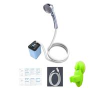 Dcaknri Pompes de douche de camping portables, pompes électriques rechargeables, tête portative pour le camping, la plage, le lavage de la douche électrique rechargeable