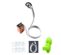 Dcaknri Pompes de douche de camping portables, pompes électriques rechargeables, tête portative pour le camping, la plage, le lavage de la douche électrique rechargeable