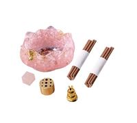 Dcaknri Porte-encens en forme de fleur en résine de cristal pour cendres et bâtons d'encens pour méditations, espace et décoration de bureau