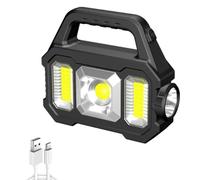 Dcaknri Rechargeable LED Torch Camping Light with 2500mAh USB and Solar Charging Flashlight Water Proof Outdoor Searchlight Solar and USB Rechargeable LED Searchlights