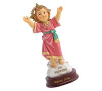 Dcaknri Résines Artistiques Statue du Enfant Figurine Divine Nino avec Bras Ouvert Et Base pour Autels De Maison Ou Affichage De Salon Religieux