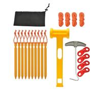 Dcaknri Secure Your Tent with 10xAluminum Stakes 4xNylon Guyline Rope 1xHammer Lightweight Camping Accessories for Outdoor Use Tent Accessories